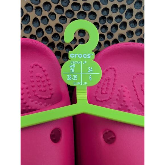 New With Tags Crocs Bae Slide Dragon Fruit Pink Women Size 8 - Picture 7 of 8